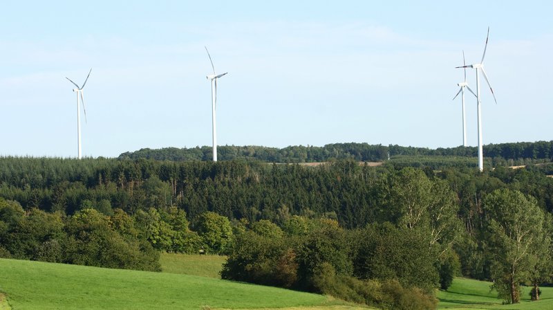 Windkraft ist das Symbol der Energiewende: Klimaschutz dank erneuerbarer Energie. Aber Widerstände sind nach wie vor groß bei Anwohnern und Naturschützern. Sven Oswald sucht nach Lösungen: Wie können Windräder leiser für Menschen und ungefährlicher für Tiere werden? Wo finden sich neue Standorte für Anlagen? Wann profitieren die Kommunen von den Gewinnen der Windkraftbetreiber? Foto: Waldgebiet mit mehreren Windkraftanlagen. – Bild: Wolfgang Filser /​ BR;rbb /​ BR/​rbb/​Wolfgang Filser