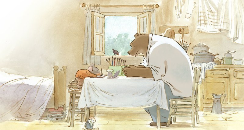 Celestine (l.) malt ein ganz besonders schönes Bild für ihren Freund Ernest (r.). – Bild: ZDF und Les Amateurs