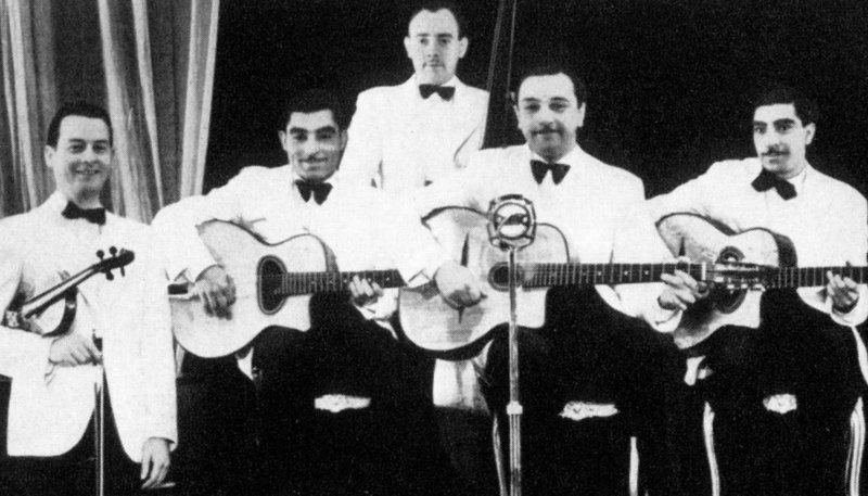 Django Reinhardt (2. von links) und seine Band. – Bild: ZDF und SWR Django Reinhardt (2. von links) und seine Band. – Bild: ZDF und SWR