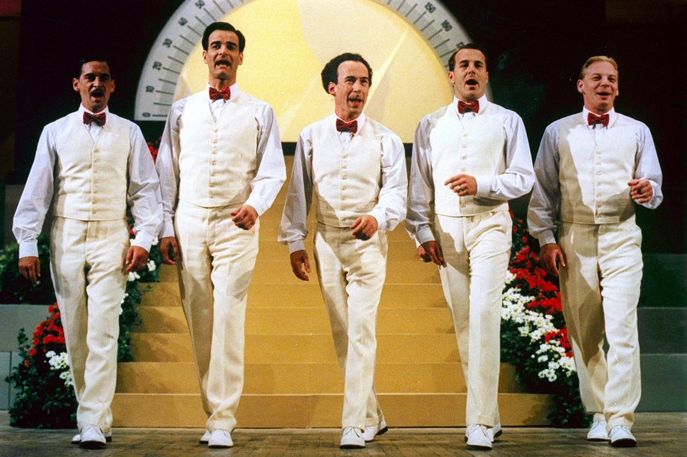 Heinrich Schafmeister, Ulrich Noethen, Ben Becker, Max Tidof, Heino Ferch. – Bild: BR Fernsehen