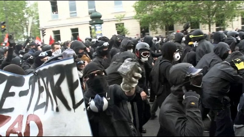 Demonstration am 1. Mai 2018 in Paris – Bild: ART
