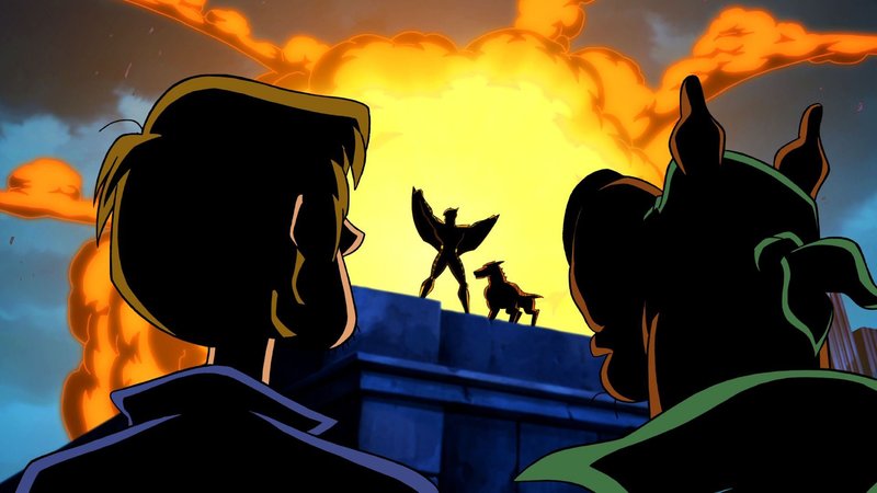 Als ein Schurke aus der aktuellen Serie um den Blauen Falken anfängt, eine Comic-Veranstaltung zu terrorisieren, müssen Scooby-Doo (re.) und Shaggy handeln, damit die Convention nicht im Chaos untergeht. – Bild: Super RTL Als ein Schurke aus der aktuellen Serie um den Blauen Falken anfängt, eine Comic-Veranstaltung zu terrorisieren, müssen Scooby-Doo (re.) und Shaggy handeln, damit die Convention nicht im Chaos untergeht. – Bild: Super RTL