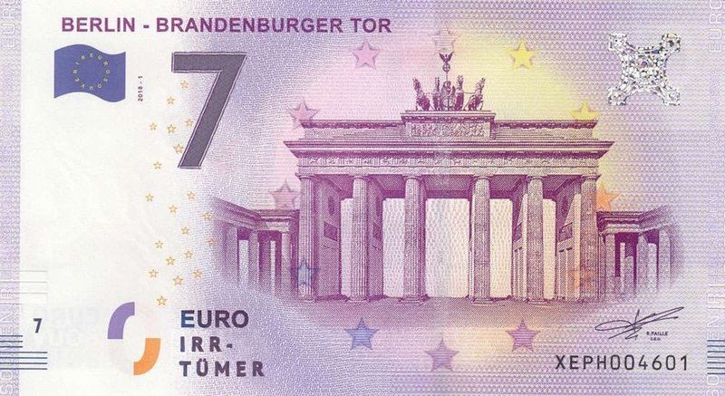 Die sieben größten Irrtümer des Euro – ein fiktiver Geldschein, der auf die Konstruktionsfehler des Euro aufmerksam machen soll. – Bild: ZDF und Clara Gienger.