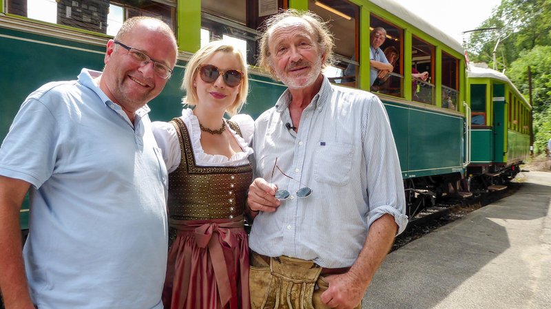 Regisseur Thomas Macho, Katie Straßer, Miguel Herz-Kestranek. – Bild: ORF