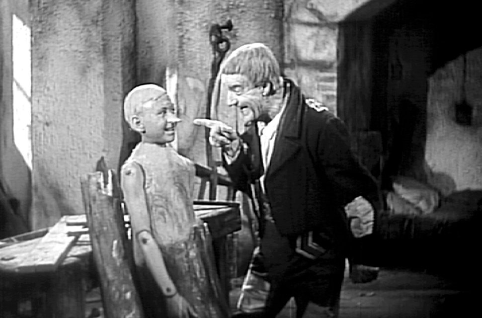 Pinocchio (Sandro Tomei) und Gepetto (Augusto Contardi). – Bild: ARD Degeto / Repro