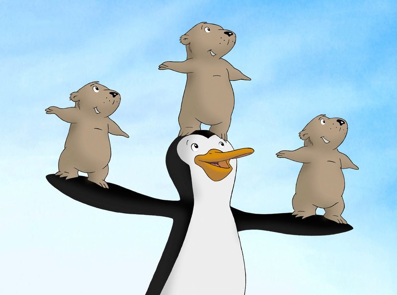 Pinguin Caruso muntert die Lemminge auf. – Bild: WDR/​Cartoon-Film