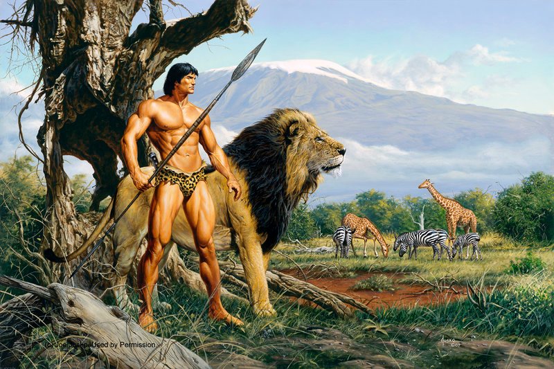 Joe Jusko ist bekannt für seine realistischen und detailreichen Illustrationen. Hier seine Tarzan-Darstellung Tarzan and the Golden LionZur ARTE-Sendung Tarzan – Dem Affenmenschen auf der Spur! 1986469: Joe Jusko ist bekannt für seine realistischen und detailreichen Illustrationen. Hier seine Tarzan-Darstellung „Tarzan and the Golden Lion“ © Joe Jusko Foto: ARTE France Honorarfreie Verwendung nur im Zusammenhang mit genannter Sendung und bei folgender Nennung „Bild: Sendeanstalt/​Copyright“. Andere Verwendungen nur nach vorheriger Absprache: ARTE-Bildredaktion, Silke Wölk Tel.: +33 3 881 422 25, E-Mail: bildredaktion@arte.tv – Bild: ARTE France /​ © Joe Jusko