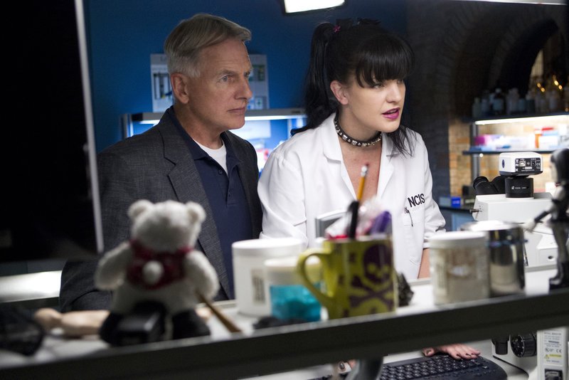 Ein neuer Fall beschäftigt Gibbs (Mark Harmon, l.) und Abby (Pauley Perrette, r.) … – Bild: 2014 CBS Broadcasting, Inc. All Rights Reserved Lizenzbild frei