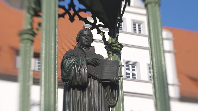 Martin-Luther-Statue, Lutherstadt Wittenberg – Bild: MDR Martin-Luther-Statue, Lutherstadt Wittenberg – Bild: MDR