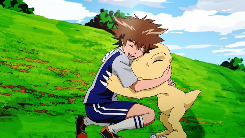 Tai Yagami (l.); Agumon (r.) – Bild: 2015 Toei Animation Co., Ltd. Lizenzbild frei