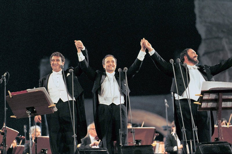 Die drei Tenöre: Plácido Domingo, José Carreras und Luciano Pavarotti (v.l.) – Bild: ZDF /​ © Vivianne Purdom/​IME