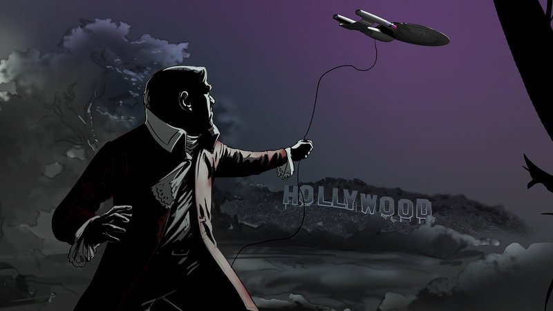 Im Bild: Die Enterprise vor Hollywood (Artwork) – Bild: TL5