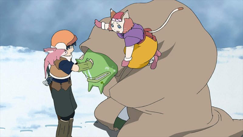 Wataru (li.) muss sich durch eine magische Welt voller Monster und Hindernisse kämpfen, bis er der Göttin des Schicksals sein Anliegen vortragen kann. – Bild: SUPER RTL Wataru (li.) muss sich durch eine magische Welt voller Monster und Hindernisse kämpfen, bis er der Göttin des Schicksals sein Anliegen vortragen kann. – Bild: SUPER RTL