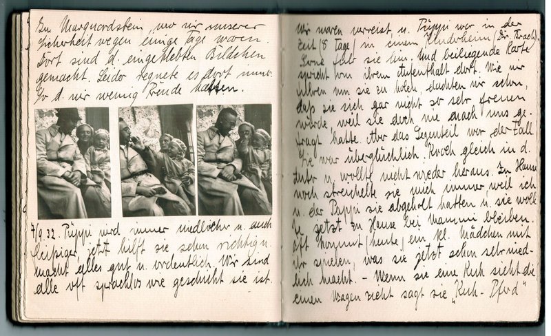 Babyjournal mit 3 Fotos von Heinrich Himmler und Familie, 1932. – Bild: NDR