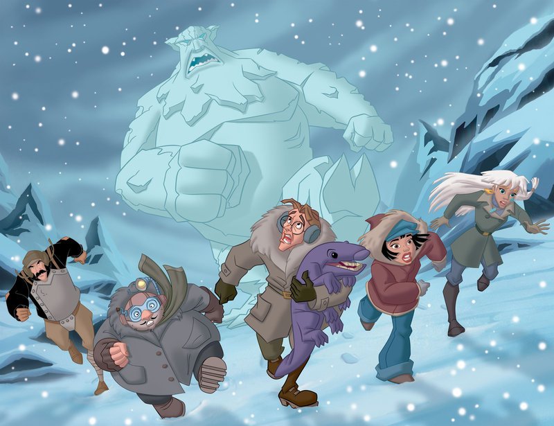 Auf der Flucht: (v.l.n.r.) Vinnie, Mole, Milo, Audrey und Kida … – Bild: Disney © Disney•Pixar © & ™ Lucasfilm LTD © Marvel. Alle Rechte Vorbehalten