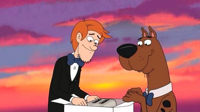 L-R: Shaggy Rogers (voiced by Matthew Lillard), Scooby-Doo (voiced by Frank Welker) – Bild: Boomerang (DE) /​ Warner Bros. Entertainment Inc.