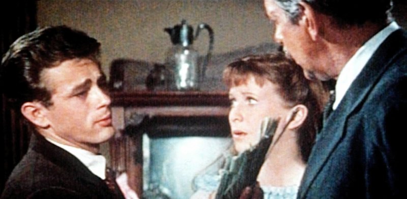 "Jenseits von Eden". Im Bild: Cal (James Dean) ist verzweifelt, als Vater Adam Trask (Raymond Massey, re.) sein Geschenk nicht annehmen will. Abra (Julie Harris, mi.) fühlt mit ihm. – Bild: BILDNAME:40032h.jpg, CopyR: ProSieben Media AG, "Jenseits von Eden". Im Bild: Cal (James Dean) ist verzweifelt, als Vater Adam Trask (Raymond Massey, re.) sein Geschenk nicht annehmen will. Abra (Julie Harris, mi.) fühlt mit ihm. – Bild: BILDNAME:40032h.jpg, CopyR: ProSieben Media AG,