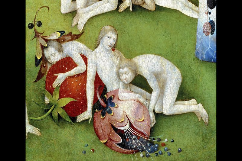Die Kombination aus Menschen und Früchten stammt ursprünglich aus Buchillustrationen, dort waren sie nur Randerscheinungen. Bosch holte sie ins Zentrum des Gemäldes. – Bild: ARTE France 