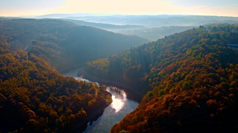 Die Wälder der Eifel erstrahlen im Herbst in den schönsten Farbtönen. – Bild: WDR/​2pilots Filmproduktion