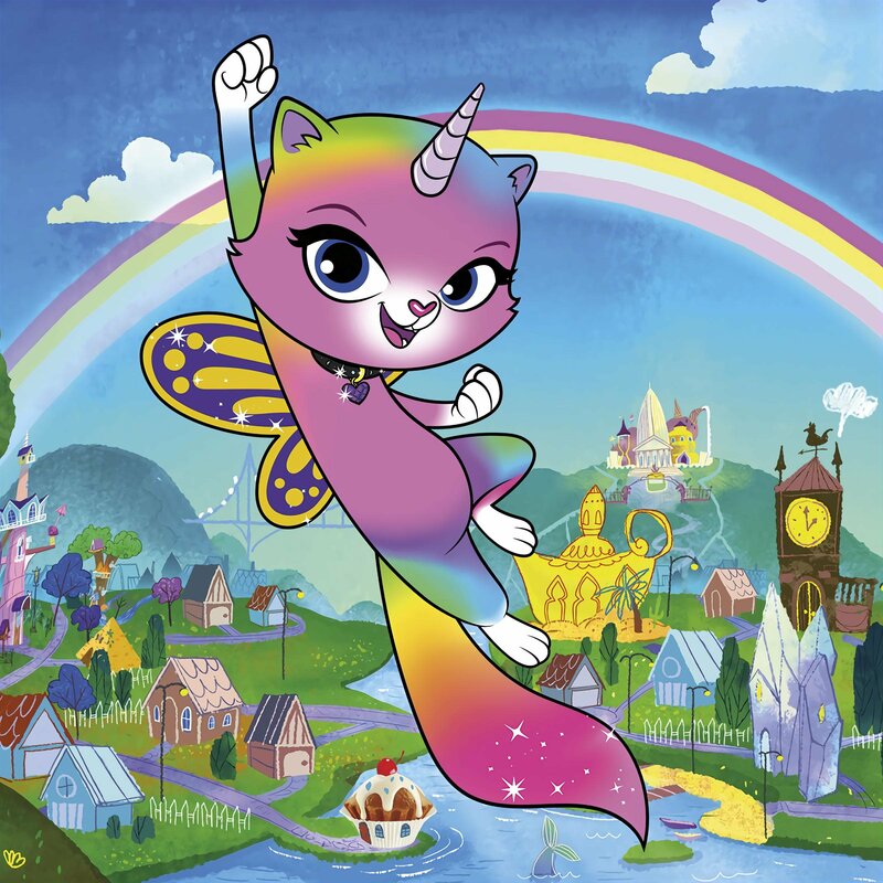 Toyland Riesenballon Regenbogen-Schmetterling-Einhorn-Kitty – 41 Zoll, Folie, Mit Ventil, Für Kinderpartys