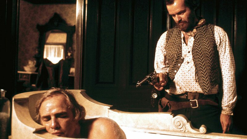Duell am Missouri Marlon Brando als Lee Clayton, Jack Nicholson als Tom Logan SRF/​Metro-Goldwyn-Mayer Studios Inc. – Bild: SRF1