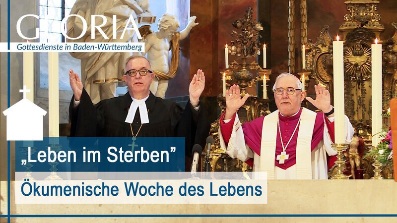 Landesbischof Dr. h. c. Frank Otfried July, Bischof Dr. Gebhard Fuerst (v. l.) Verwendung nur in Verbindung mit Programmkommunikation. Jede andere Nutzung ist untersagt – Bild: Bibel TV