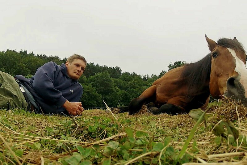 SRF DOK: Mit Tieren sprechen James French, Britischer Gründer der Trust Technique, hilft Millie Vertrauen zu finden. SRF – Bild: SRF1