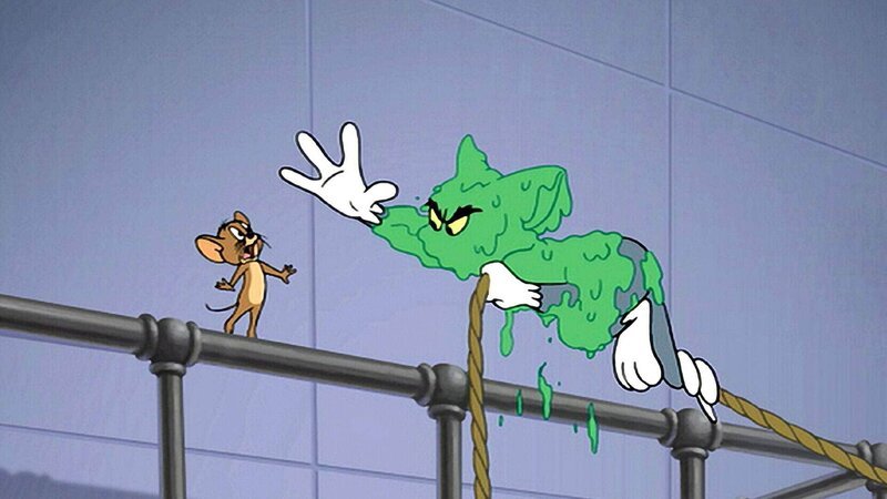 Unbeabsichtigt landen Tom (re.) und Jerry (li.) während einer ihrer üblichen Verfolgungsjagden auf einer Raumstation. – Bild: Super RTL Unbeabsichtigt landen Tom (re.) und Jerry (li.) während einer ihrer üblichen Verfolgungsjagden auf einer Raumstation. – Bild: Super RTL