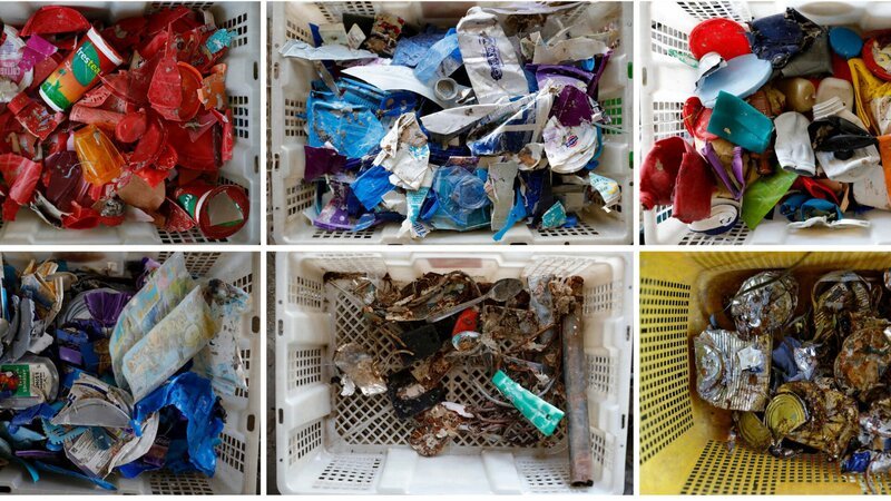 Zielort Indonesien: sortiertes Plastik in einer Müllverwertungsanlage in Mojokerto auf Java. – Bild: ZDF und Willy Kurniawan./​Willy Kurniawan