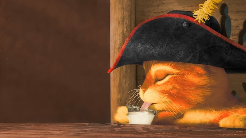 Der gestiefelte Kater genießt seinen ‚Drink‘. – Bild: PUSS IN BOOTS © 2011 DreamWorks Animation LLC. All Rights Reserved. Lizenzbild frei Der gestiefelte Kater genießt seinen ‚Drink‘. – Bild: PUSS IN BOOTS © 2011 DreamWorks Animation LLC. All Rights Reserved. Lizenzbild frei