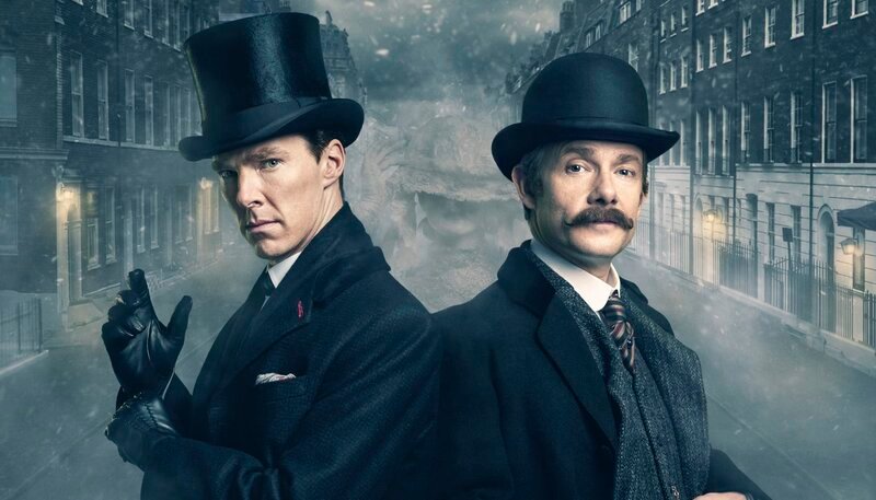 Ein Special der BBC-Reihe „Sherlock“ führen Sherlock Holmes (Benedict Cumberbatch, li.) und Dr. Watson (Martin Freeman) in das Jahr 1895 – Bild: MDR/​ARD Degeto/​BBC/​Hartswood Films 2015