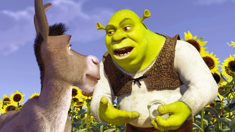 L-R: Donkey (voiced by Eddie Murphy), Shrek (Mike Myers) – Bild: RTL Zwei