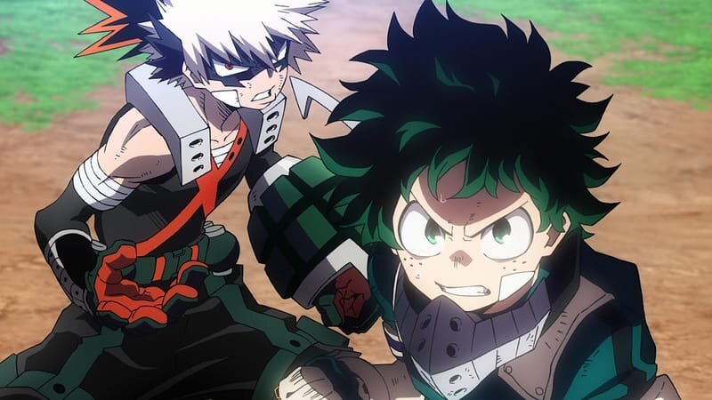 Nobuhiko Okamoto as Katsuki Bakugo(voice) and Daiki Yamashita as Izuku Midoriya(voice) – Bild: 2019 My Hero Academia The Movie Project © K. Horikoshi/Shueisha Lizenzbild frei Nobuhiko Okamoto as Katsuki Bakugo(voice) and Daiki Yamashita as Izuku Midoriya(voice) – Bild: 2019 My Hero Academia The Movie Project © K. Horikoshi/Shueisha Lizenzbild frei