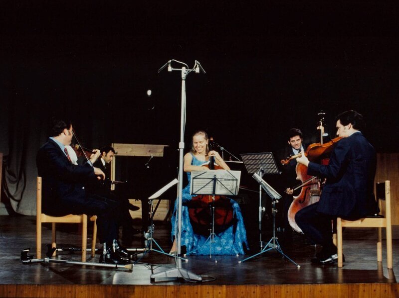 Itzhak Perlman (Violine), Daniel Barenboim (Klavier), Jacqueline du Pré (Cello), Zubin Mehta (Kontrabass), Pinchas Zukerman (Viola). – Bild: ORF/​Allegro Films