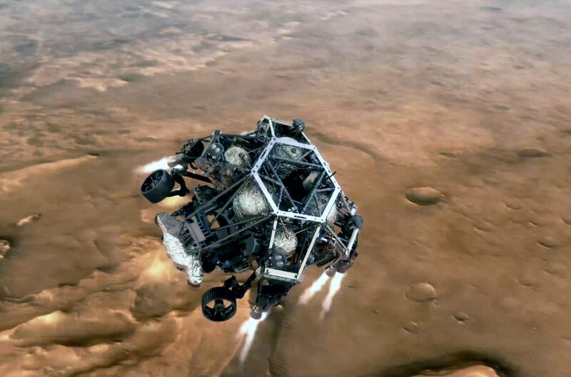 Der Mars-Rover „Curiosity“ bekommt Verstärkung. Das Forschungsfahrzeug ist noch immer einsatzbereit, doch sein zehn Jahre jüngerer Bruder „Perseverance“ ist wissenschaftlich und technologisch auf dem neuesten Stand. – Bild: arte
