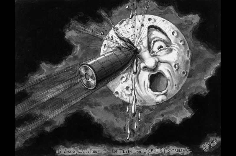 In Anlehnung an Jules Vernes gleichnamigen Roman schuf Georges Méliès 1902 mit „Die Reise zum Mond“ den ersten Science-Fiction-Film. – Bild: arte