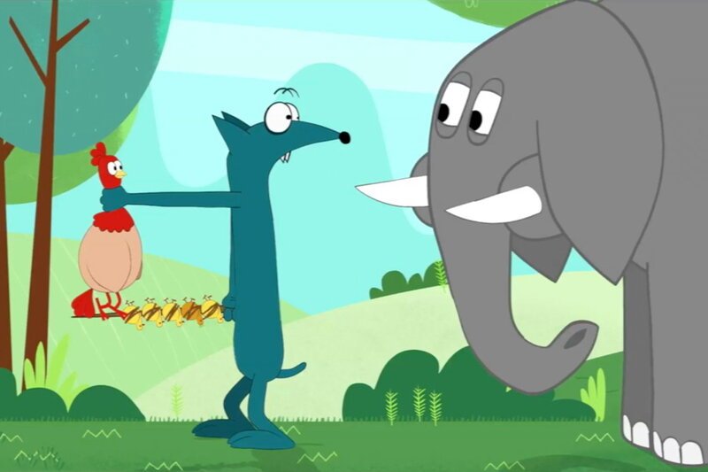 Das Huhn, die Katze und andere Tiere Der Elefant hat grosses Interesse am Huhn SRF/​Nadasdy Films – Bild: SRF1