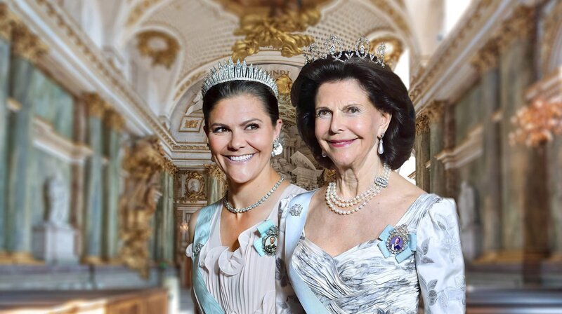 Lieblinge und Garantinnen der schwedischen Monarchie: Königin Silvia von Schweden und ihre Tochter Kronprinzessin Victoria. – Bild: phoenix/​ZDF/​Imago