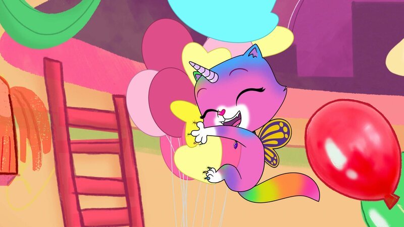 Toyland Riesenballon Regenbogen-Schmetterling-Einhorn-Kitty – 41 Zoll, Folie, Mit Ventil, Für Kinderpartys