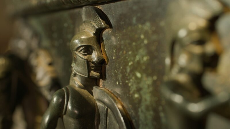 Spektakuläre Beigabe für das Grab einer Fürstin in Frankreich: Der „Krater von Vix“, eines der größten je gefundenen Weingefäße aus Bronze. – Bild: ZDF und Vita Spiess.