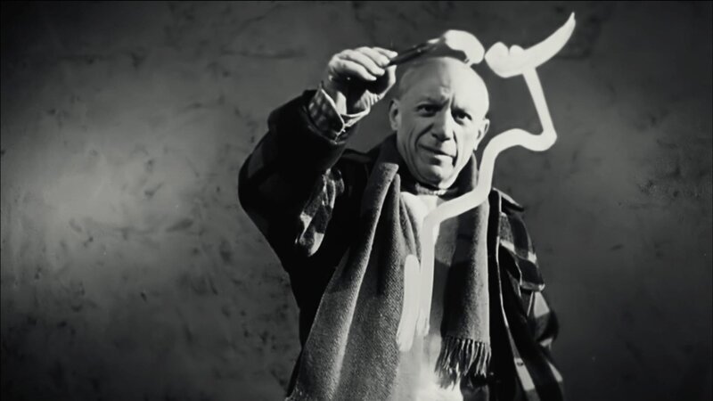 Picasso, einen Stier malend. – Bild: BR