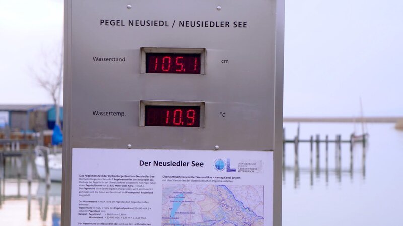 Wasserpegel, Neusiedlersee. – Bild: ORF/​D5 Produktion