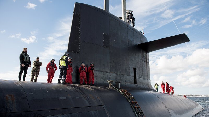 Etwa 14.000 Tonnen wiegt das 138 Meter lange nukleargetriebene U-Boot. – Bild: BILD