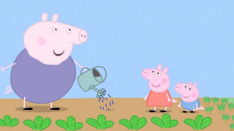 v.li: Grandpa Pig, Peppa Pig, George Pig – Bild: Paramount