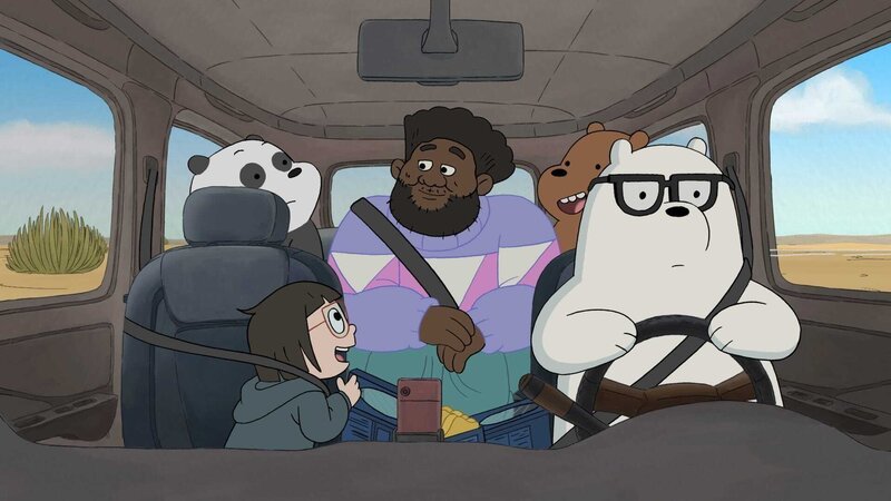 Hinten: Panda bear (l.) und Grizzly bear(r.) Vorne: Chloe Park und Ice Bear – Bild: CANE