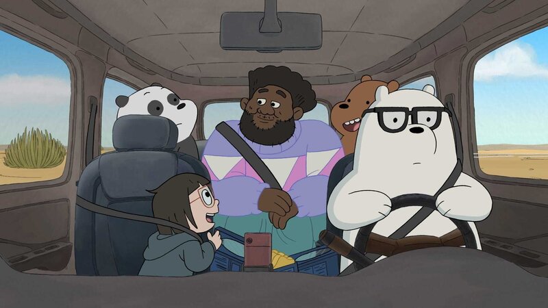 Hinten: Panda bear (l.) und Grizzly bear(r.)  Vorne: Chloe Park und Ice Bear – Bild: CANE