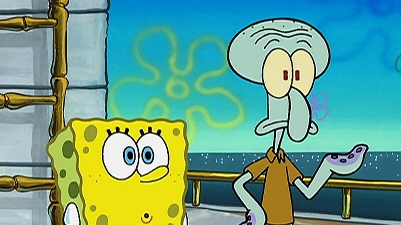 L-R: SpongeBob, Squidward – Bild: ANNÉE Viacom International Inc. Tous droits réservés. Nickelodeon, Bob l’éponge et tous les autres titres, logos et personnages qui y sont associés sont des marques de commerce de Viacom International inc. Créé par Stephen Hillenburg.