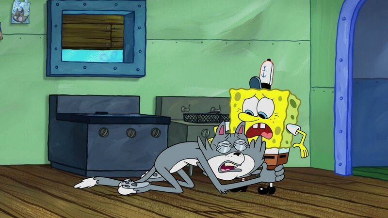 L-R: Kenny the Cat, SpongeBob – Bild: ANNÉE Viacom International Inc. Tous droits réservés. Nickelodeon, Bob l’éponge et tous les autres titres, logos et personnages qui y sont associés sont des marques de commerce de Viacom International inc. Créé par Stephen Hillenburg.