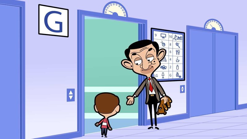 Second from the left: Mr. Bean (voiced by Rowan Atkinson) – Bild: Boomerang (DE) /​ Tiger Aspect Productions 2014 Ltd