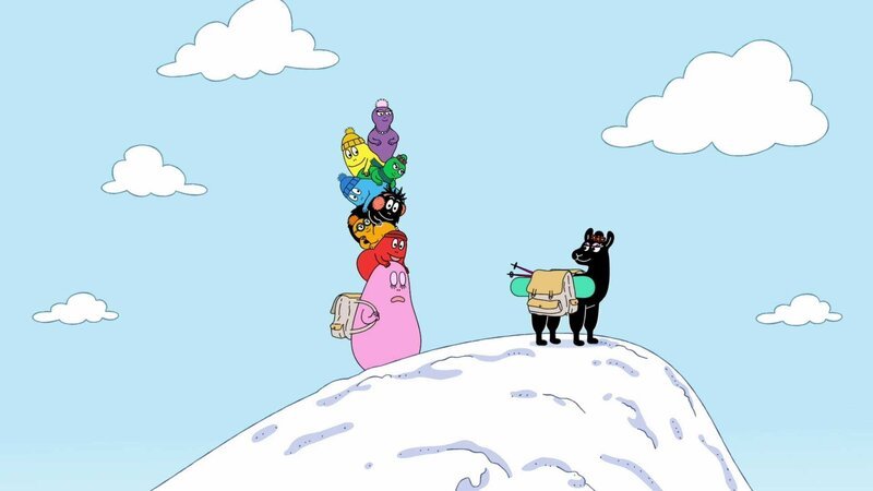 Rechts: Barbamama. Links, von oben nach unten: Barbabelle, Barbazoo, Barbalala, Barbabright, Barbabo, Barbasophie, Barbabravo, Barbapapa. – Bild: Paramount